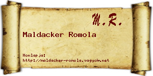 Maldacker Romola névjegykártya
